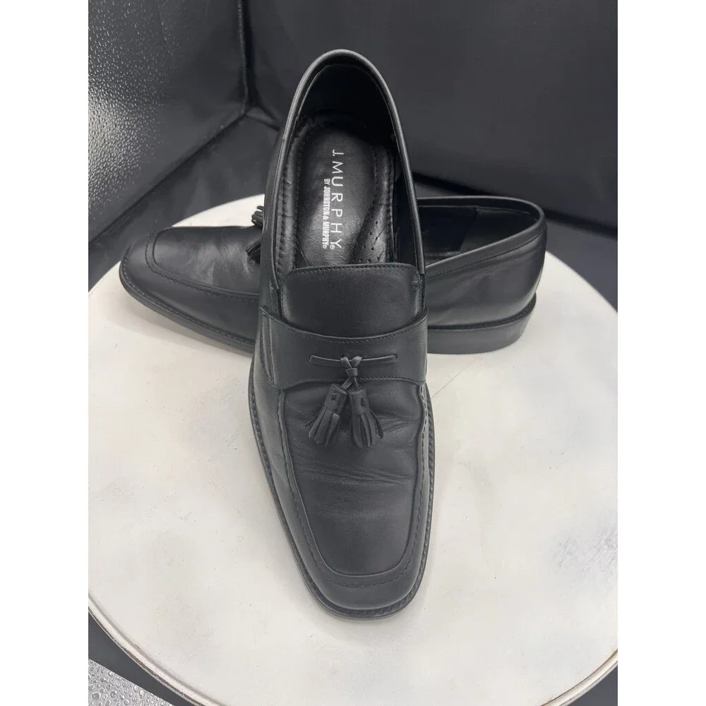 J. Murphy by Johnston & Murphy Men’s 12W Black Full Grain Leather Tassel Loafers